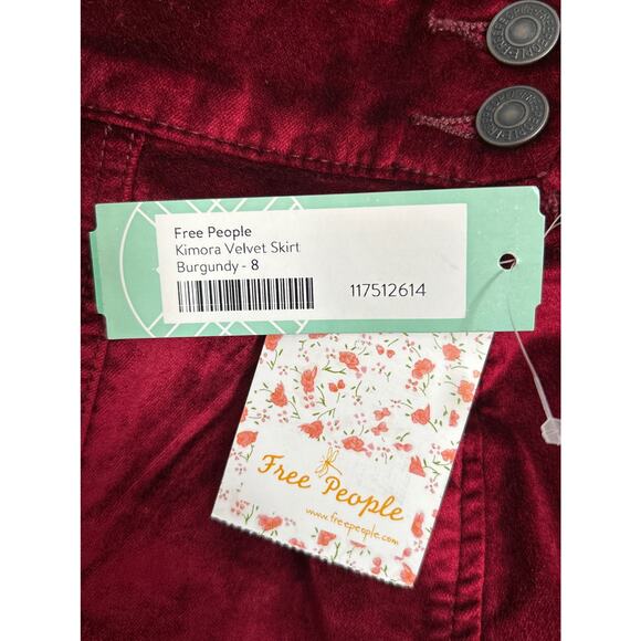 Free People Womens A-Line Short Red Velvet Stitch Fix Skirt Sz 29 NWT - Picture 4 of 8